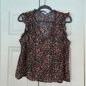 BB Dakota Steve Madden cotton sleeveless v neck ruffle sleeve blouse